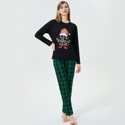 Cozy Frost | Black Gnome Print Christmas Pyjamas For Women