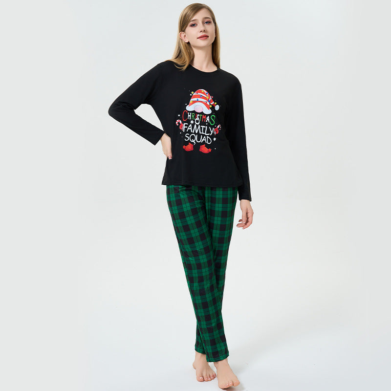 Cozy Frost | Black Gnome Print Christmas Pyjamas For Women