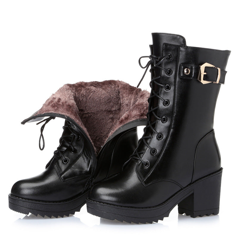 Nathalie Corbin | Leather Combat Boots For Women