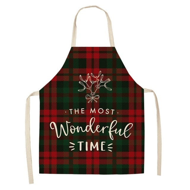 Marguerite Duvernay | Linen Look Christmas Apron With Festive Print
