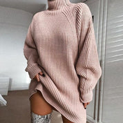 Marielle Duchamp | Turtleneck Knit Mini Sweater Dress For Women