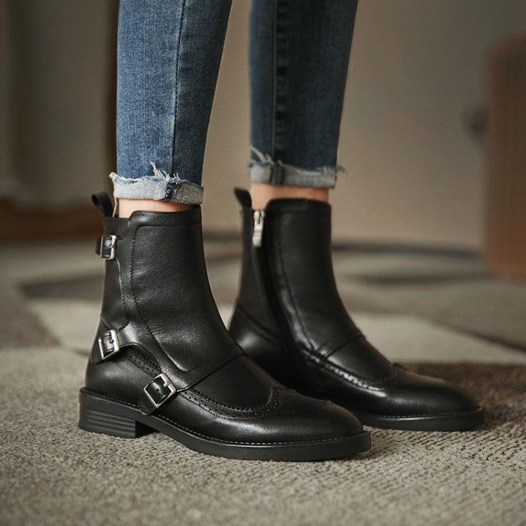 Isadora Chatelain | Buckle Strap Ankle Boots For Women