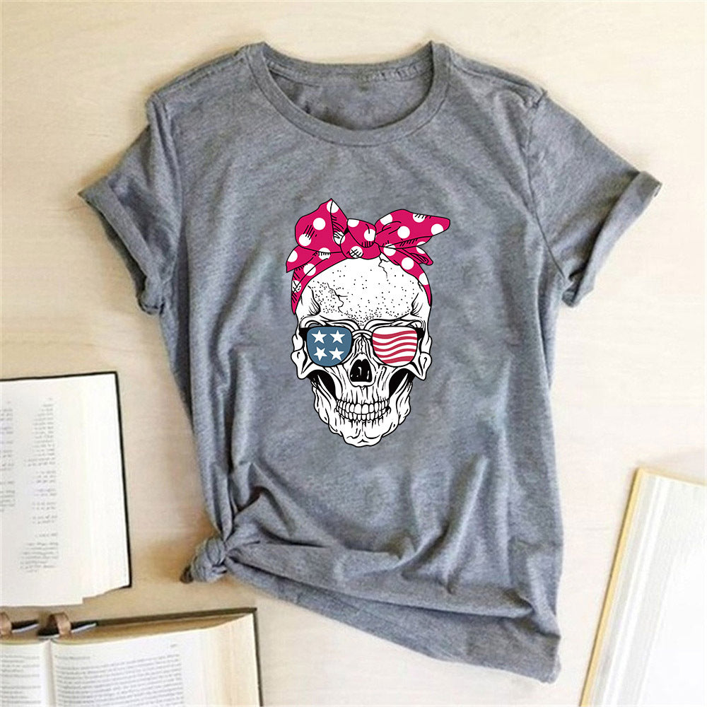 Miss Spooky | Sunflower Skull Halloween T-Shirt For Women