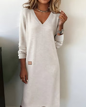 Genevieve Marchetti | Long Sleeve V-Neck Mini Dress For Women