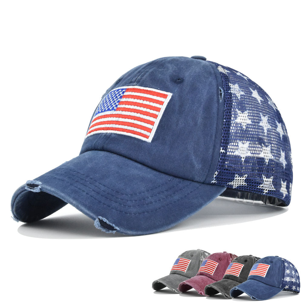 Beatrice Fontaine | Distressed American Flag Veterans Day Baseball Cap Unisex