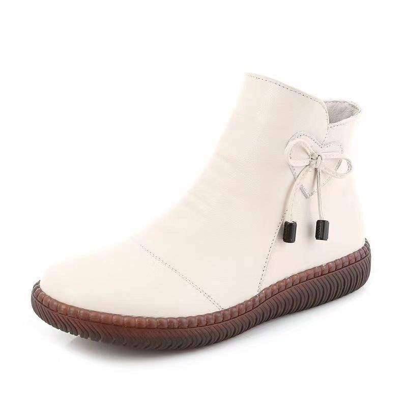 Isabelle Fontaine | Leather Ankle Boots With Bow Detail For Women