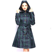 Cecilia Wrenmore | Hooded Plaid Trench Raincoat For Women