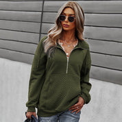Charlotte Devereux | Quilted Quarter-Zip Sweater For Women