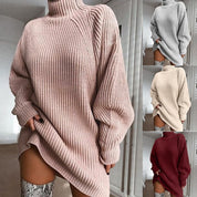 Marielle Duchamp | Turtleneck Knit Mini Sweater Dress For Women