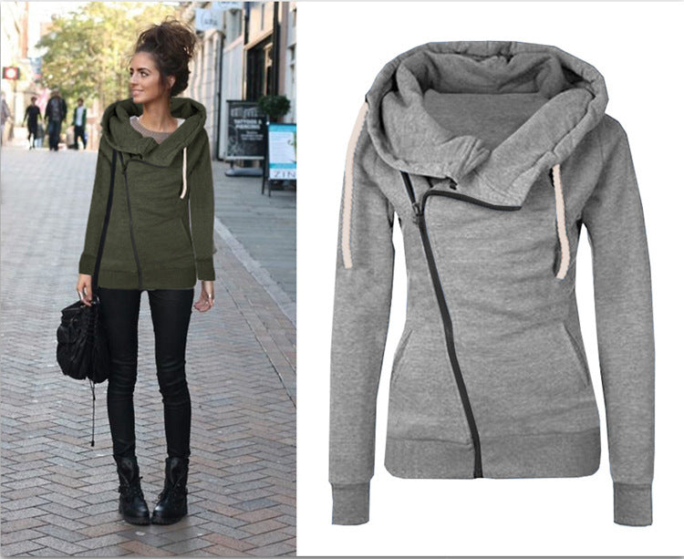 Marielle Fontenot | Diagonal Zip Hoodie For Women