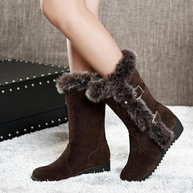 Charlotte Beaumont | Fur-Trim Mid-Calf Boots For Women