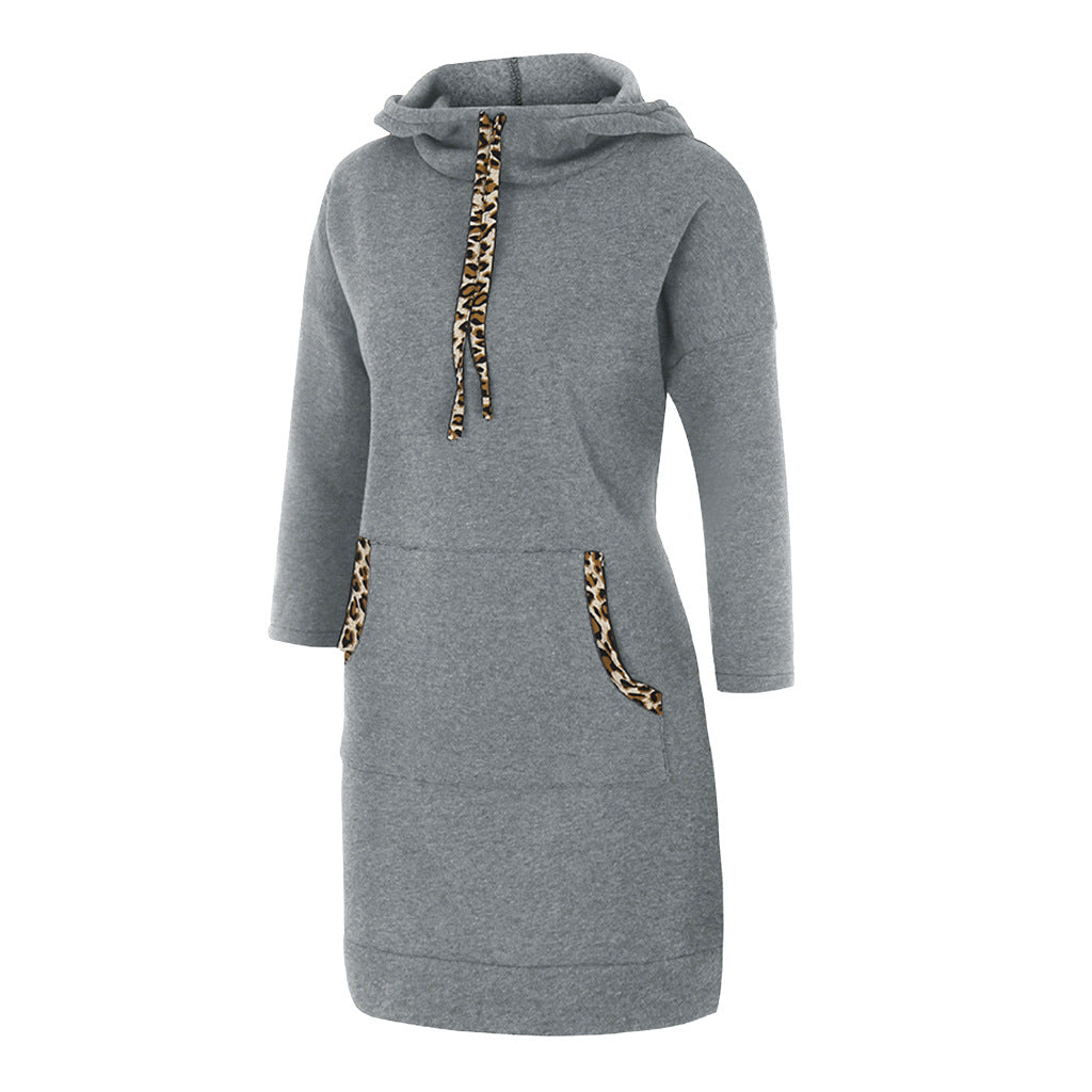 Elise Dumont | Cowl Neck Hoodie Mini Dress For Women