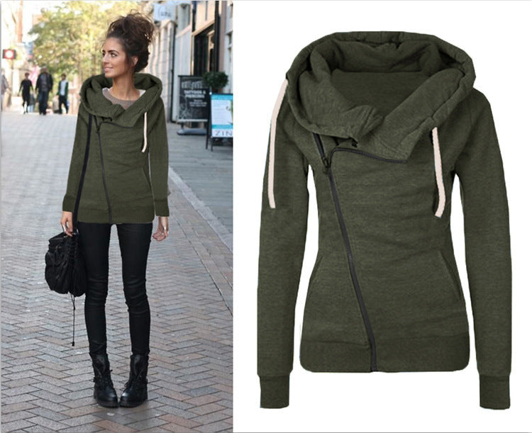 Marielle Fontenot | Diagonal Zip Hoodie For Women