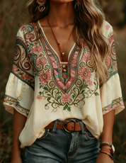 Juliette Sinclair | Bohemian Floral Blouse For Women
