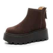 Solène Duvernay | Suede Platform Ankle Boots For Women