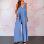Vivienne Stormcroft | Black Sleeveless Wide Leg Jumpsuit with Pockets