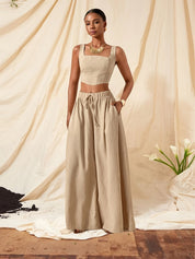 Solène Duchamp | Wide-Leg Two-Piece Set With Drawstring Waist For Women