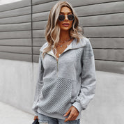 Charlotte Devereux | Quilted Quarter-Zip Sweater For Women