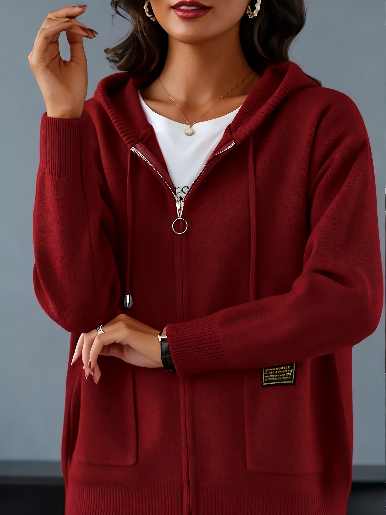 Marceline Dupraz | Cozy Zip-Up Hooded Sweater For Women