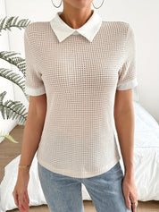 Noelle Duvall | Contrast Collar Knit Sweater For Women