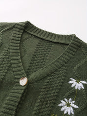 Noémie Lambert | Floral Embroidered Cardigan Sweater For Women