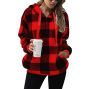 Genevieve Larchant | Plaid Plush Hoodie For Women