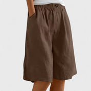 Henriette Valmonde | Army Green Linen Bermuda Shorts
