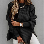 Marina Delcourt | Oversized Side-Slit Knit Sweater For Women