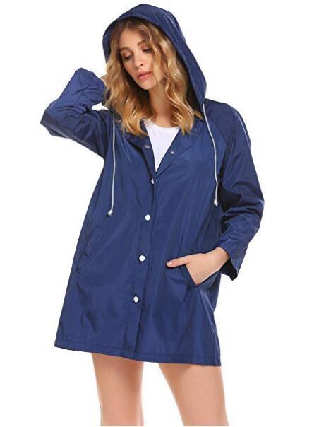 Margaux Rainville | Hooded Button-Front Raincoat For Women