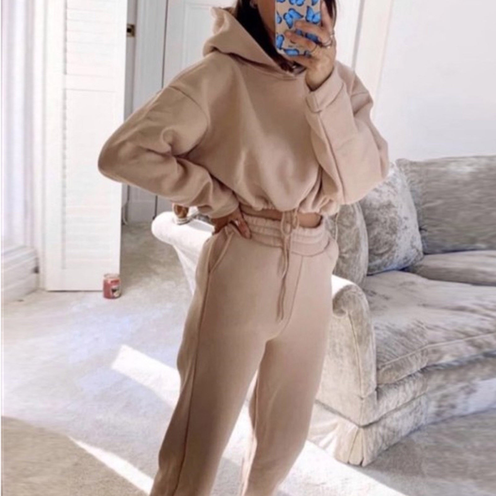 Sienna Whitfield | Cropped Hoodie Jogger Set For Women