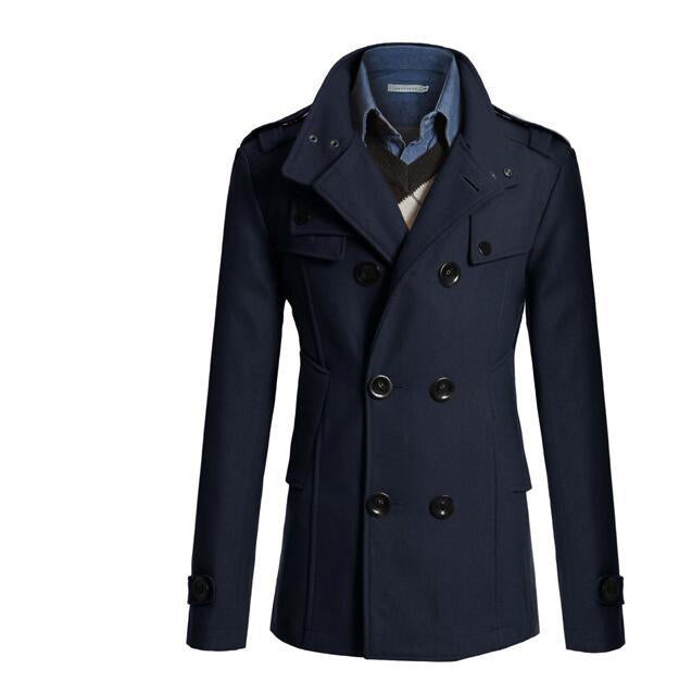 Gus Northstone | Double-Breasted Wool-Look Peacoat For Men
