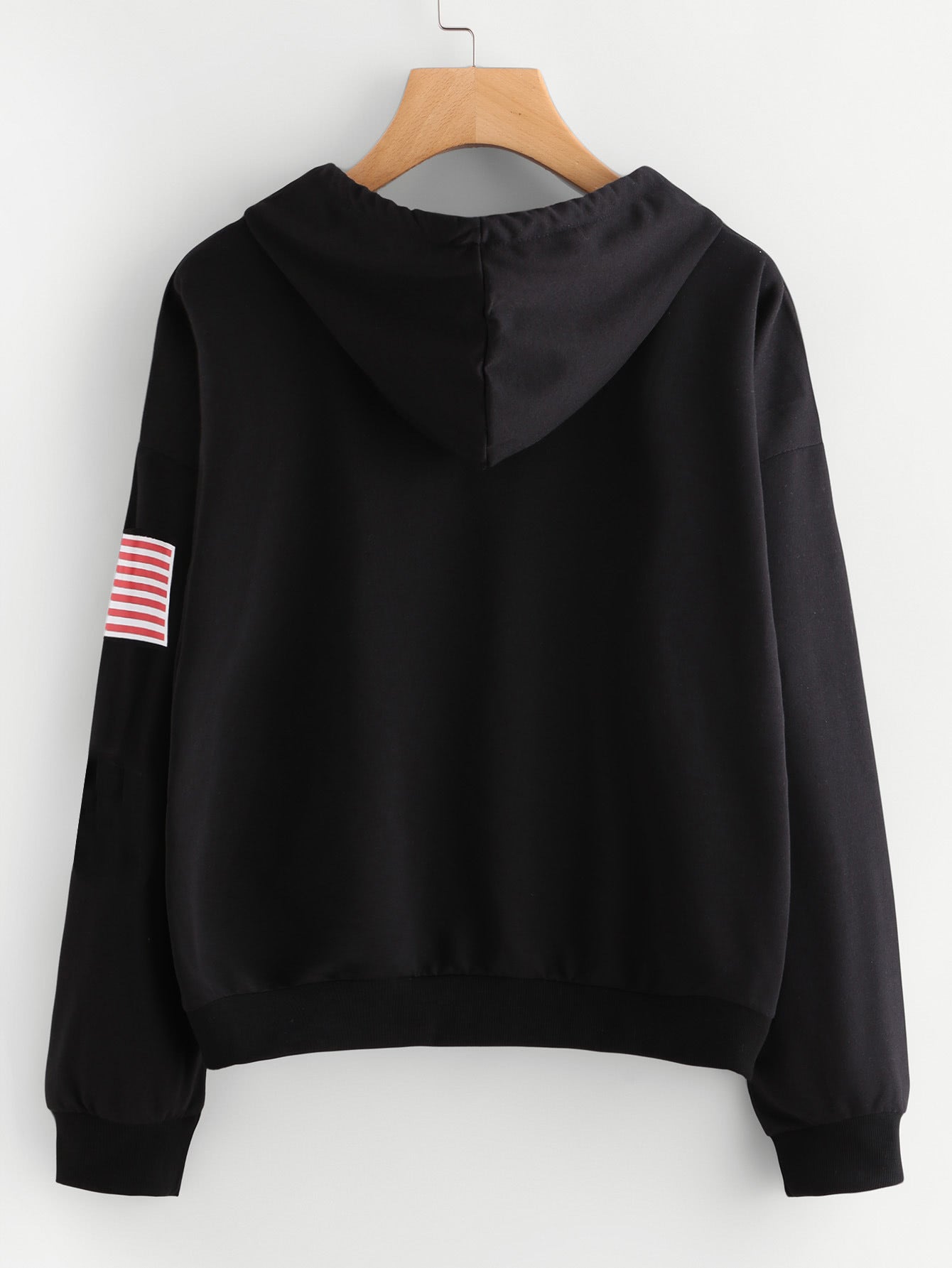 Solene Perrault | Burgundy USA Print Veterans Day Hoodie For Women