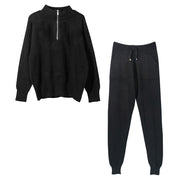 Ophelia Renard | Zip-Up Knitted Two Piece Set For Women