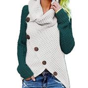 Solene Bardot | Cowl Neck Waffle Knit Sweater For Women