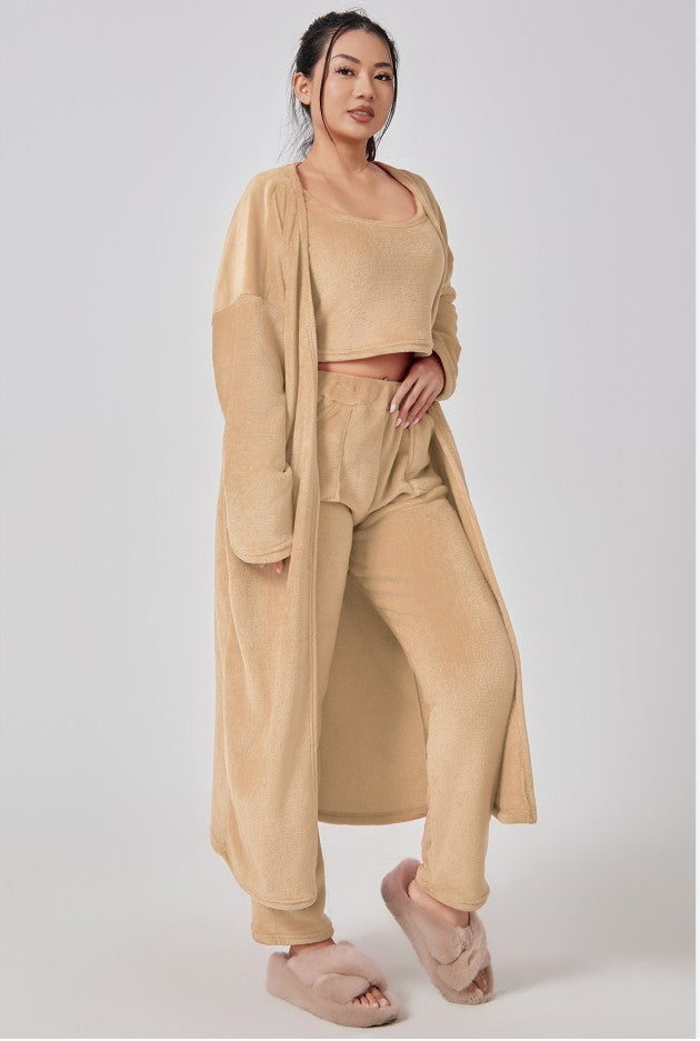 Brianna Vossmore | Fluffy 3-Piece Lounge Set For Women