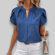 Raphaella Doncourt | Petal-Sleeve V-Neck Blouse For Women