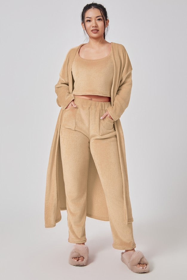 Brianna Vossmore | Fluffy 3-Piece Lounge Set For Women