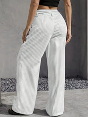 Odile Ferrand | Pinstripe Wide-Leg Trousers For Women