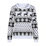 Winter Glow | White Reindeer Fair Isle Christmas Sweater For Women