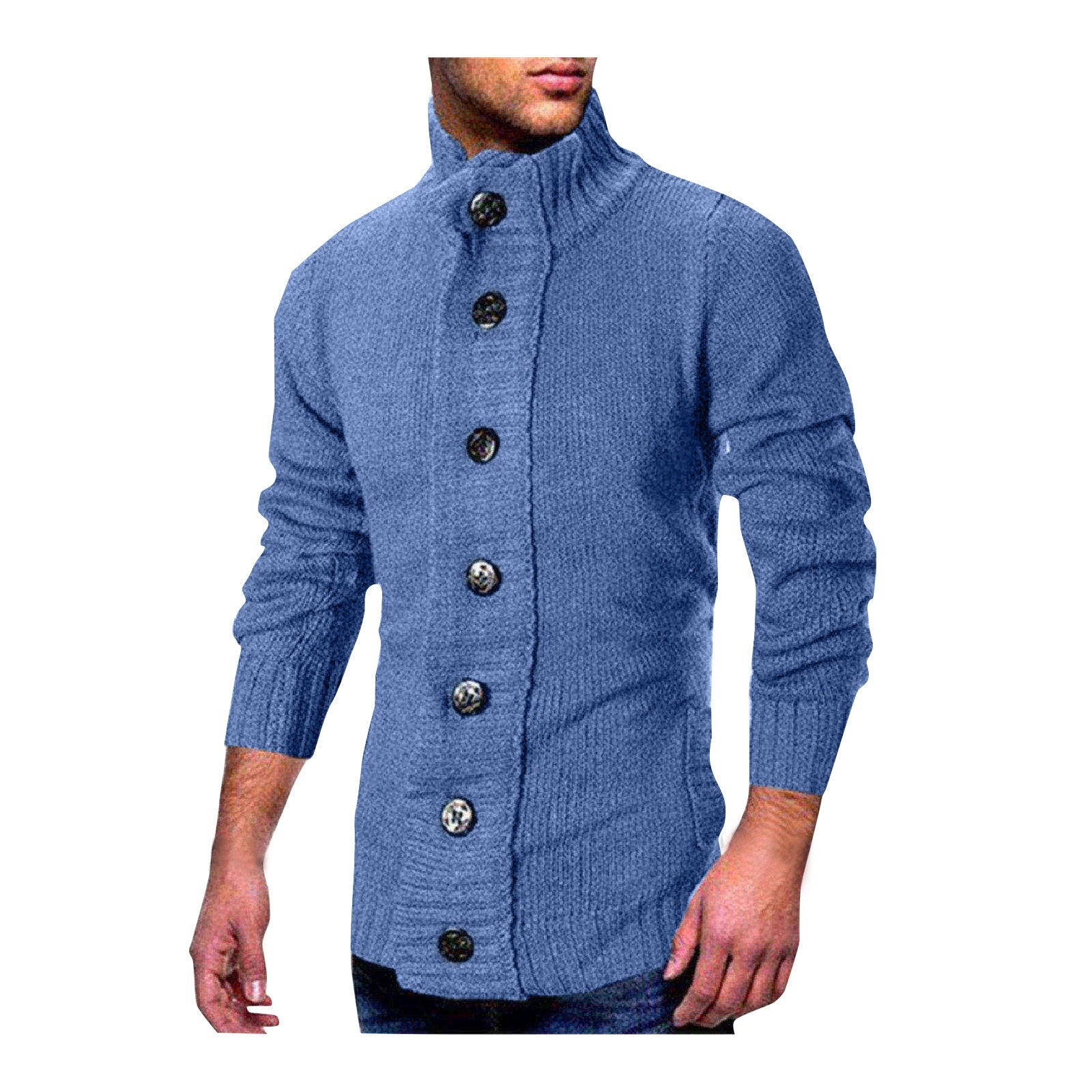 Pierce Corwood | Stand Collar Button Knit Cardigan For Men