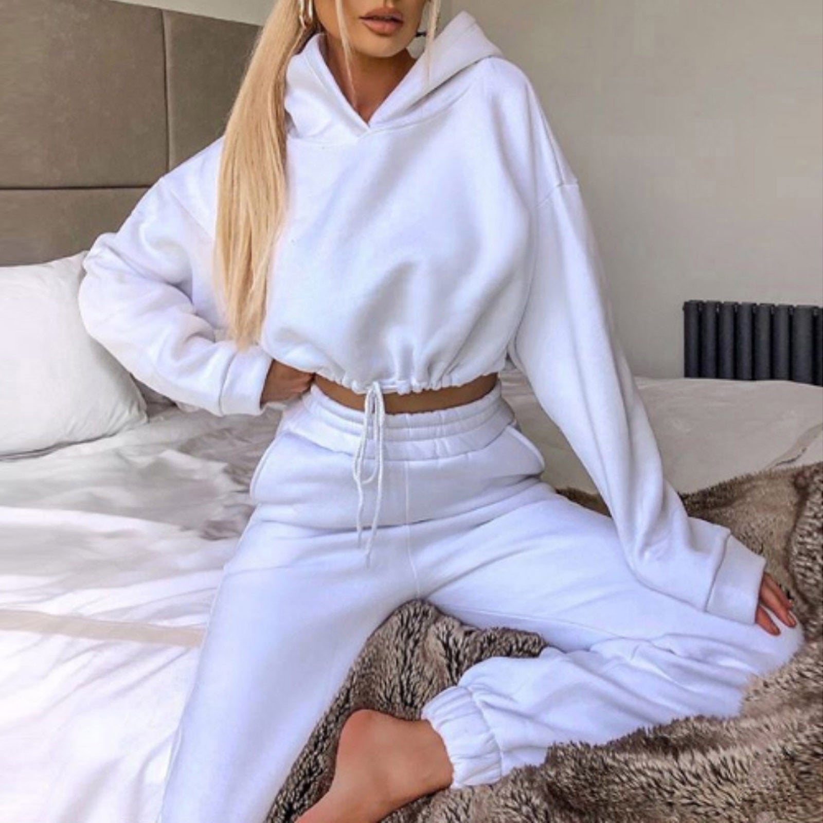 Sienna Whitfield | Cropped Hoodie Jogger Set For Women