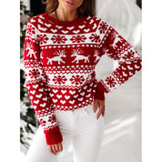 Sleigh Bell | Red Reindeer Fair Isle Christmas Sweater For Women