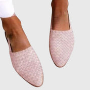 Genevra Aldenmoor | Tan Woven Leather Orthopedic Flat Loafer
