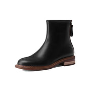 Nathalie Sauvignon | Leather Ankle Boots With Back Zip For Women