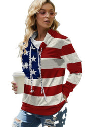 Brooke Hartington | American Flag Hoodie Sweatshirt For Women