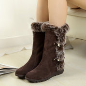 Anaïs Fontclair | Rabbit Fur Mid-Calf Snow Boots For Women