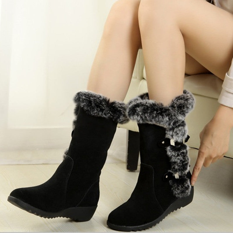 Anaïs Fontclair | Rabbit Fur Mid-Calf Snow Boots For Women