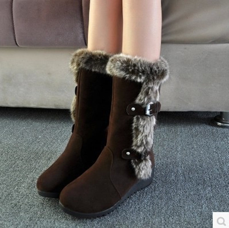 Anaïs Fontclair | Rabbit Fur Mid-Calf Snow Boots For Women