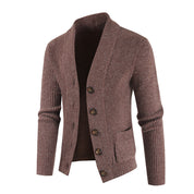 Price Verfield | Ribbed Shawl Collar Button Cardigan For Men