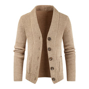 Price Verfield | Ribbed Shawl Collar Button Cardigan For Men